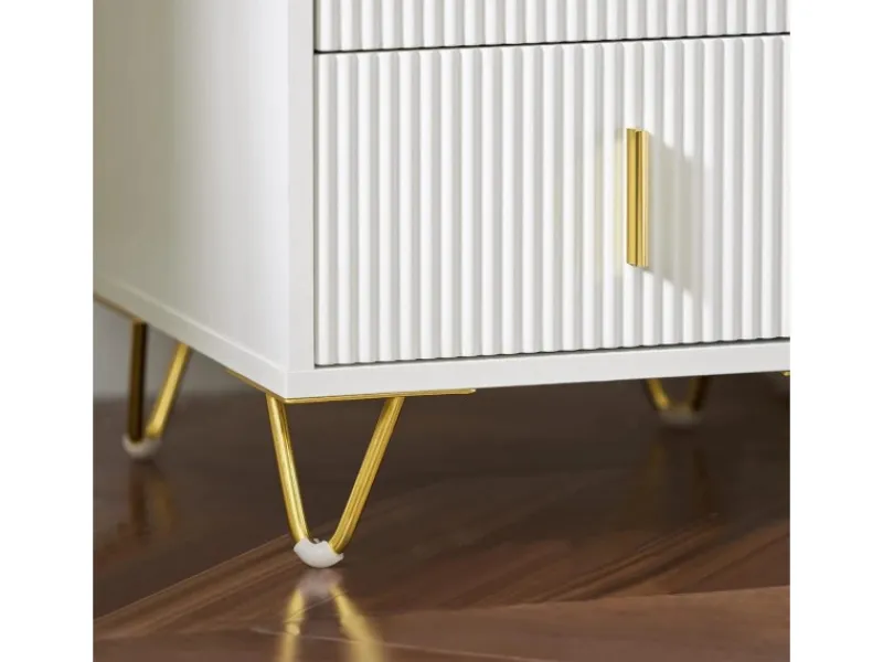 SoBuy Nachttisch mit 2 Schubladen Sofatisch Beistelltisch Weiß FBT115-W