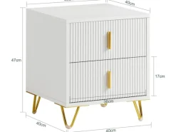 SoBuy Nachttisch mit 2 Schubladen Sofatisch Beistelltisch Weiß FBT115-W
