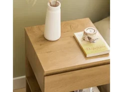 New SoBuy Nachttisch mit Schublade und 2 Ablagen Beistelltisch 39x65x39cm Natur FBT49-N