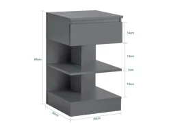 SoBuy Nachttisch mit Schublade und 2 Ablagen Beistelltisch 39x65x39cm Grau FBT49-HG