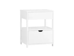 Best SoBuy Nachttisch Nachtschrank mit 2 Schubladen Beistelltisch FRG258-II-W Weiß