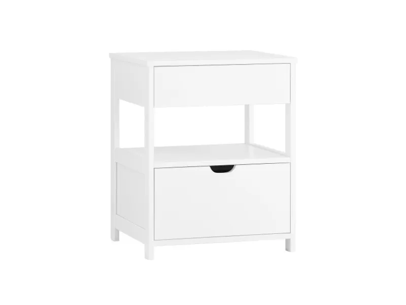 Best SoBuy Nachttisch Nachtschrank mit 2 Schubladen Beistelltisch FRG258-II-W Weiß