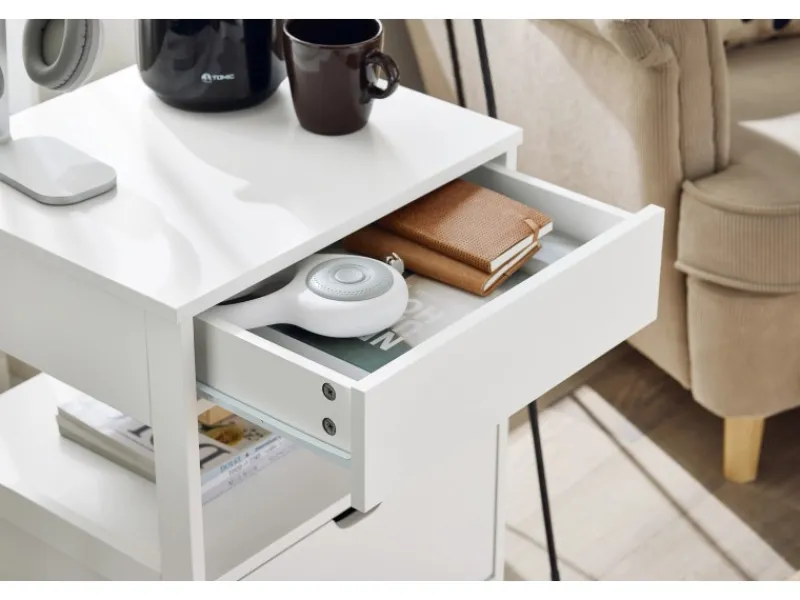 Best SoBuy Nachttisch Nachtschrank mit 2 Schubladen Beistelltisch FRG258-II-W Weiß