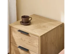 SoBuy Nachttisch Nachtschrank mit 2 Schubladen Beistelltisch für das Schlafzimmer Natur FBT166-N