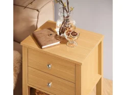 Sale SoBuy Nachttisch Sofatisch Beistelltisch mit 2 Schubladen Natur FBT114-N