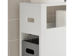 Hot SoBuy Nischenregal mit 2 abnehmbaren Körben Holz Vlies Weiß BZR83-W