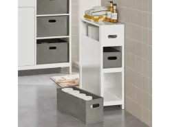 Hot SoBuy Nischenregal mit 2 abnehmbaren Körben Holz Vlies Weiß BZR83-W