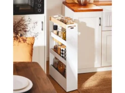 Clearance SoBuy Nischenwagen mit 4 Etagen Küchenregal Schmal Weiß 15x80x50cm NSR12-W