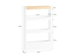 Clearance SoBuy Nischenwagen mit 4 Etagen Küchenregal Schmal Weiß 15x80x50cm NSR12-W