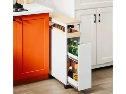 Sale SoBuy Nischenwagen mit 3 Schubladen Schmal Küchenregal Natur 20x79x51cm NSR11-WN