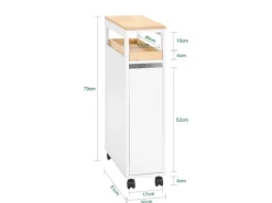 Sale SoBuy Nischenwagen mit 3 Schubladen Schmal Küchenregal Natur 20x79x51cm NSR11-WN