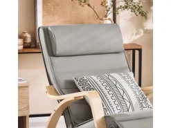 SoBuy Schaukelstuhl Schaukelsessel mit Verstellbarer Fußstütze FST16-DG