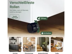Hot SoBuy Schmaler Beistelltisch mit 2 Schubladen Nachttisch mit Rollen FBT155-WN