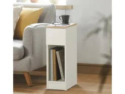 Outlet SoBuy Schmaler Nachttisch Beistelltisch mit Schublade 20x60x35cm Weiß FBT111-WN