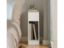 Outlet SoBuy Schmaler Nachttisch Beistelltisch mit Schublade 20x60x35cm Weiß FBT111-WN