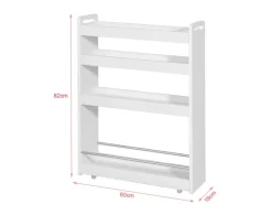 SoBuy Schmaler Rollwagen Servierwagen Nischenregal mit 4 Etagen Weiß 18x82x60cm NSR01-W