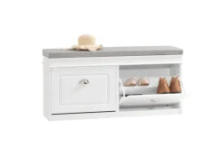 Online SoBuy Schuhbank mit 2 Klappen Schuhkipper Weiß MDF 104cm FSR64-W