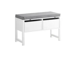 SoBuy Schuhbank mit 2 Schubladen Sitzbank mit Stauraum MDF Weiß FSR88-W