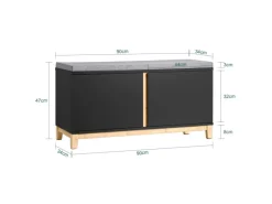 SoBuy Schuhbank mit Sitzfläche Sitzbank mit Stauraum FSR117-SCH