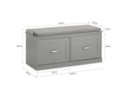 Discount SoBuy Schuhbank mit Sitzfläche und 4 Fächern MDF Grau FSR131-HG