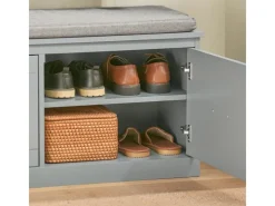 Discount SoBuy Schuhbank mit Sitzfläche und 4 Fächern MDF Grau FSR131-HG