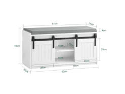 SoBuy Schuhbank mit Sitzfläche Sitzbank mit Stauraum Schuhregal 90x46x35cm Weiß FSR133-K-W