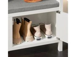 Sale SoBuy Schuhbank mit Sitzfläche Sitzbank aus MDF 91x51x30cm Weiß-Grau FSR63-II-W Grau-Weiß