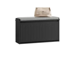 Best SoBuy Schuhbank mit Sitzfläche Schmal Schuhregal für Flur 80x45x26cm Schwarz FSR98-L-SCH