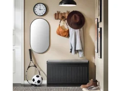 Best SoBuy Schuhbank mit Sitzfläche Schmal Schuhregal für Flur 80x45x26cm Schwarz FSR98-L-SCH