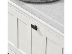 SoBuy Schuhbank mit Sitzkissen Sitzbank Schuhregal Weiß 80cm FSR161-W