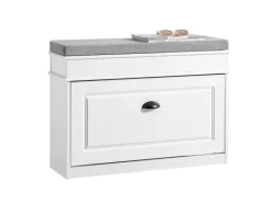 Best SoBuy Schuhbank mit Sitzkissen Schuhregal Schmal Sitzbank für Flur 75x51x24cm FSR82-L-WG Weiß