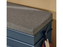 SoBuy Schuhbank Schmal mit Klappe Garderobenbank mit Sitzkissen Blau FSR82-L-B