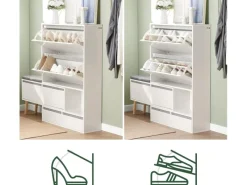 Sale SoBuy Schuhkipper Flurschrank Schuhschrank mit Sitzbank Weiß FSR134-W