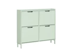 SoBuy Schuhkipper mit 4 Klappen Schuhschrank Schuhkommode Grün FSR100-GR