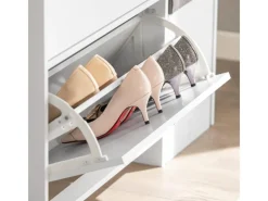 SoBuy Schuhkipper mit 3 Klappen Schuhschrank Schuhkommode Weiß FSR107-W