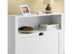 SoBuy Schuhkipper Schuhschrank mit 2 Klappen Schuhregal Weiß 80cm FSR87-W