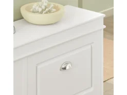 SoBuy Schuhschrank mit 4 Klappen Schuhkommode MDF Schuhregal 105x82x24cm Weiß FSR79-W