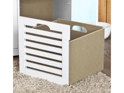 SoBuy Schuhtruhe mit 3 Körben Weiß Holzwerkstoff 105cm FSR23-W