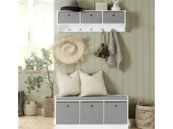 Best SoBuy Schuhtruhe mit Stauraum Sitzbank Schuhbank Weiß Holzwerkstoff FSR65-DG