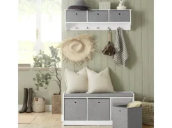 Best SoBuy Schuhtruhe mit Stauraum Sitzbank Schuhbank Weiß Holzwerkstoff FSR65-DG