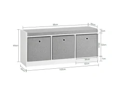 Best SoBuy Schuhtruhe mit Stauraum Sitzbank Schuhbank Weiß Holzwerkstoff FSR65-DG