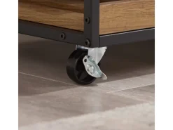 SoBuy Servierwagen Küchenwagen Rollwagen mit Schubladen und Weinregal 67x88x37cm FKW134-N