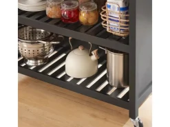 Outlet SoBuy Servierwagen mit 2 Ablagen Küchenwagen Küchenregal 98x94x58cm Schwarz FKW74-SCH