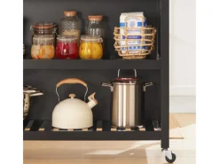 Outlet SoBuy Servierwagen mit 2 Ablagen Küchenwagen Küchenregal 98x94x58cm Schwarz FKW74-SCH