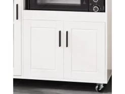 New SoBuy Sideboard auf Rollen Küchenwagen Mikrowellenschrank Rollwagen FSB78-W