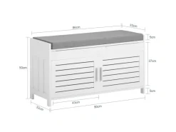 Clearance SoBuy Sitzbank mit Stauraum Schuhbank MDF Weiß 90cm FSR102-W