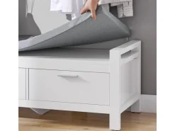 SoBuy Sitzbank mit Stauraum und 2 Schubladen MDF Weiß FSR74-W