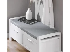 SoBuy Sitzbank mit Stauraum und 2 Schubladen MDF Weiß FSR74-W