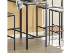 SoBuy Sitzgruppe mit 4 Hockern Holz Metall Natur Schwarz OGT14-N