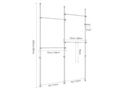 New SoBuy Teleskop Kleiderständer mit 4 Kleiderstangen Garderobenständer Grau KLS03-II-HG Hellgrau